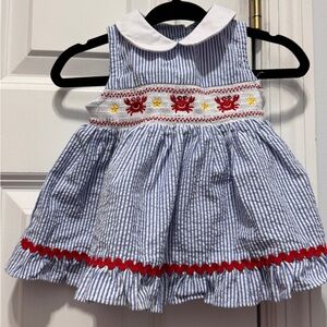 Good Lad Blue and White Striped Dress with Red Accents
